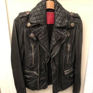 Superdry Motorbike leather jacket distressed